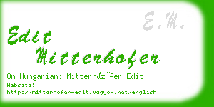 edit mitterhofer business card